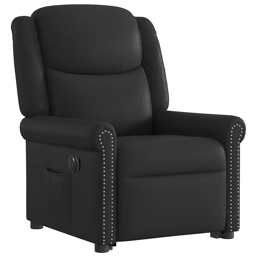 Poltrona Alzapersona Reclinabile Elettrica Nera Similpelle 3303422