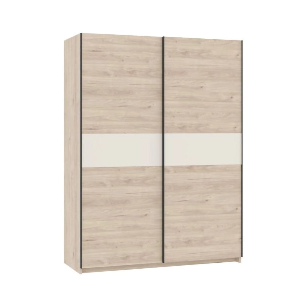 Armadio Camera da Letto Manita, Guardaroba 2 Ante 2 Ripiani, 150x204h cm Marrone Rovere