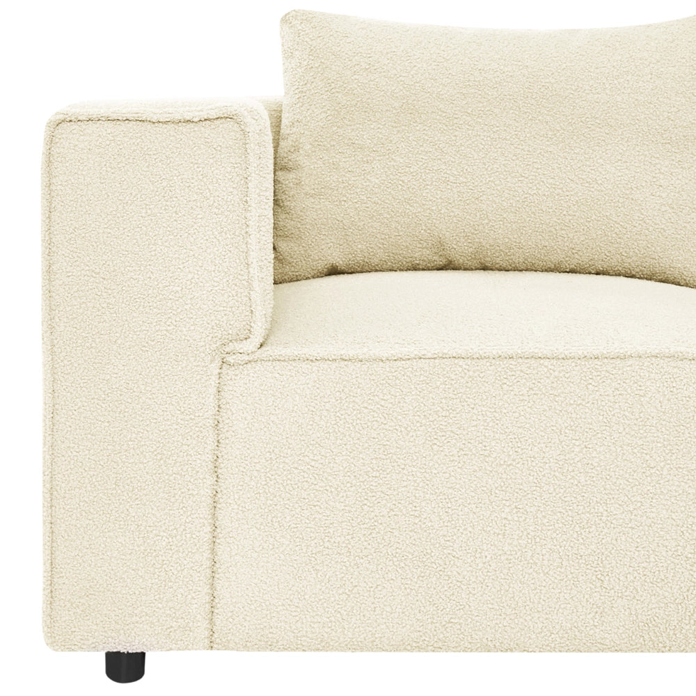 Divano modulare Boucle a 3 posti elementi angolari componibili Bianco sporco Stile moderno e minimalista