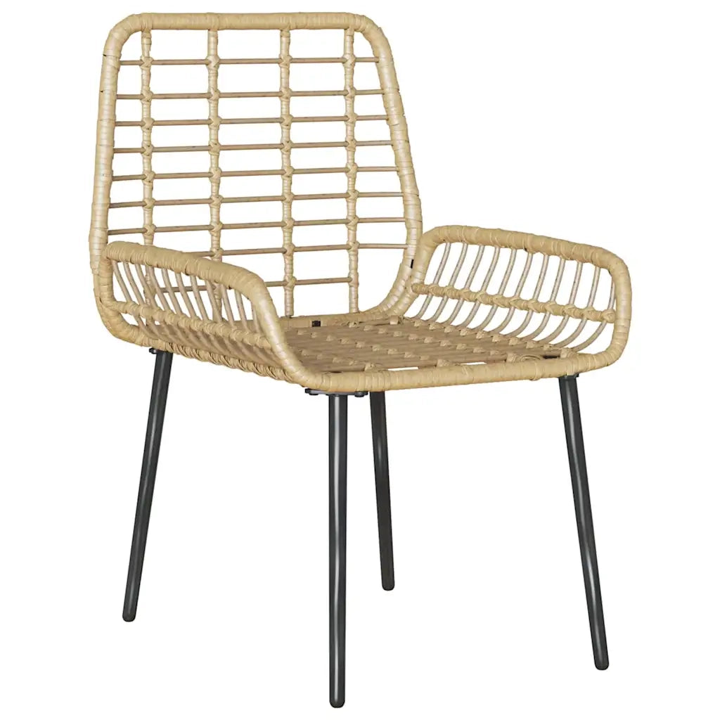 Set da Pranzo per Giardino 3 pz | Set Salotto da Giardino Marrone e Crema polyrattan