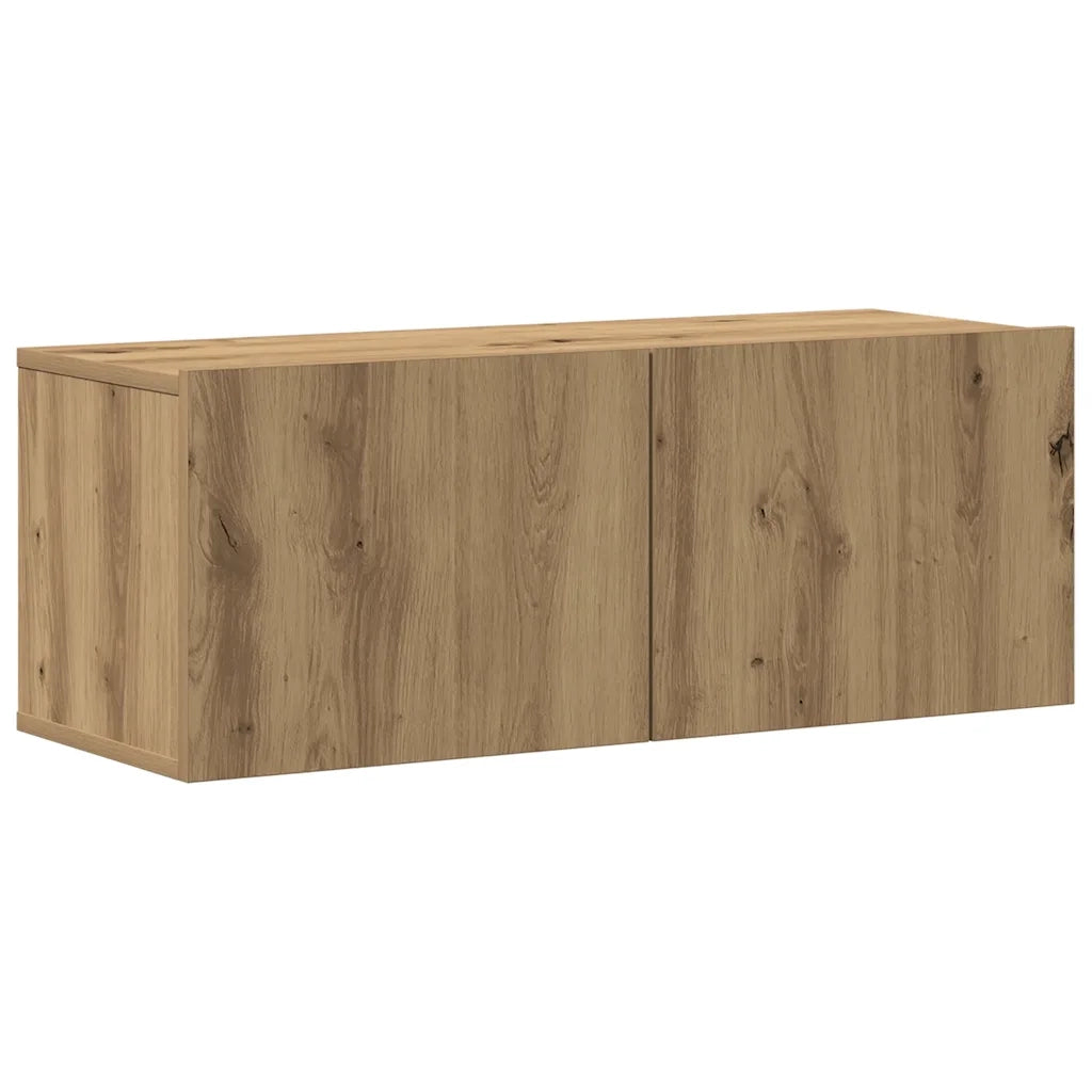 Set Mobile TV 8 pz Montato a Parete Rovere in Legno Multistrato 3328954