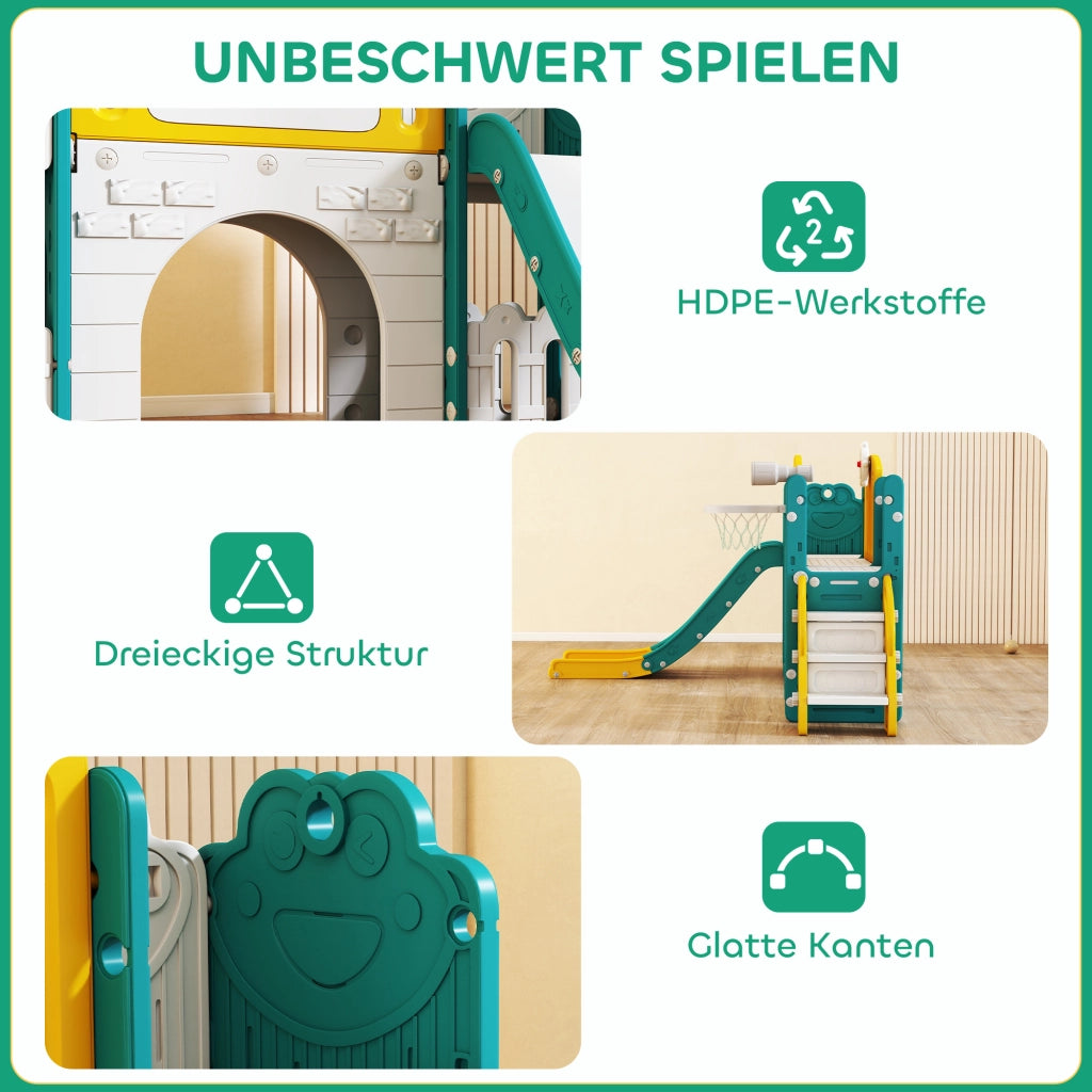 Set Giochi 7-in-1 con Scivolo e Altalena ¨C Xylo ¨C Giallo+Verde