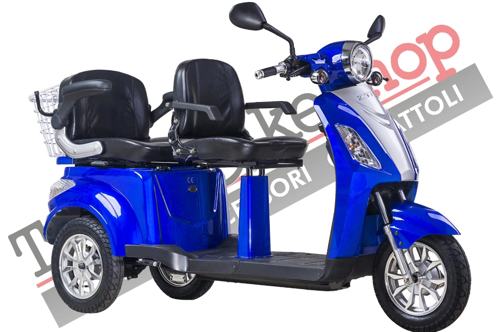 Scooter Z-TECH ZT-18 "TRILUX 3.0" 3 RUOTE 2 Posti Differenziale Anziani-Blu