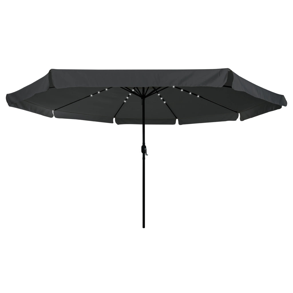 Parasol da Giardino  con Luci a LED Ã¸395x245 cm Antracite