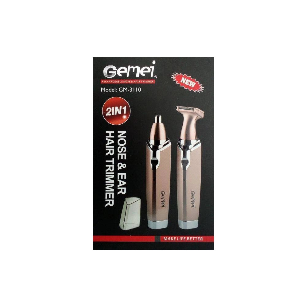 Trade Shop - Trimmer Rifinitore A Batteria Gm-3110 Rasoio Capelli Naso Ricaricabile 2 In 1 -