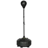 Punching Ball da Terra con Base Riempibile e Ventose, Altezza Regolabile da 145-180 cm, Nero