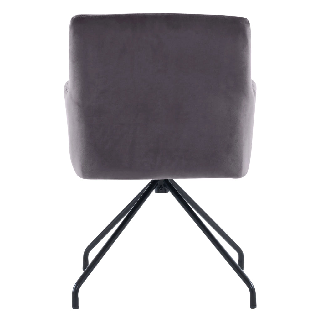 Set di 2 sedie imbottite in velluto grigio scuro