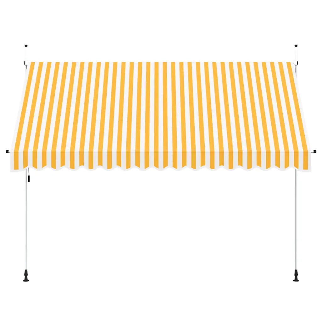Tenda da Sole Retrattile Manuale 350cm Strisce Arancione Bianco 43235