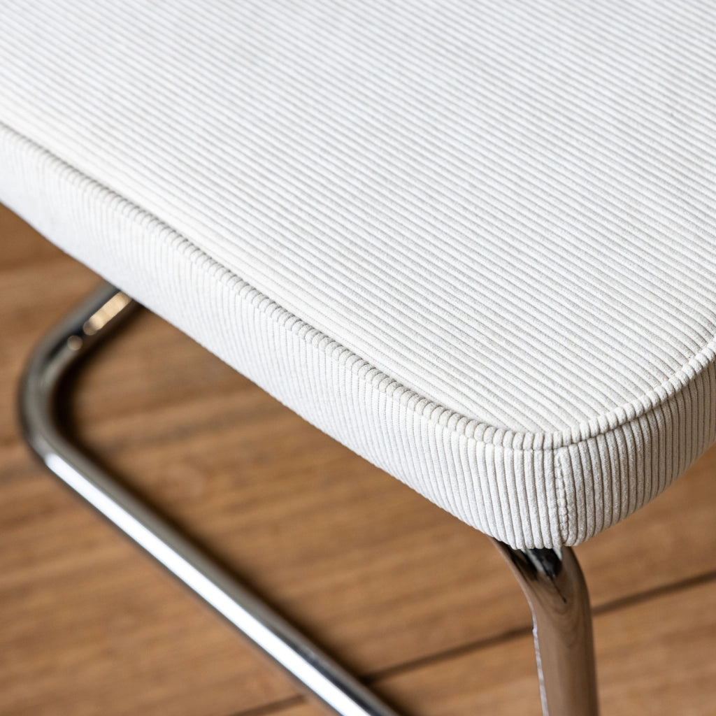 Set di 2 sedie a sbalzo MARIA in velluto a coste beige