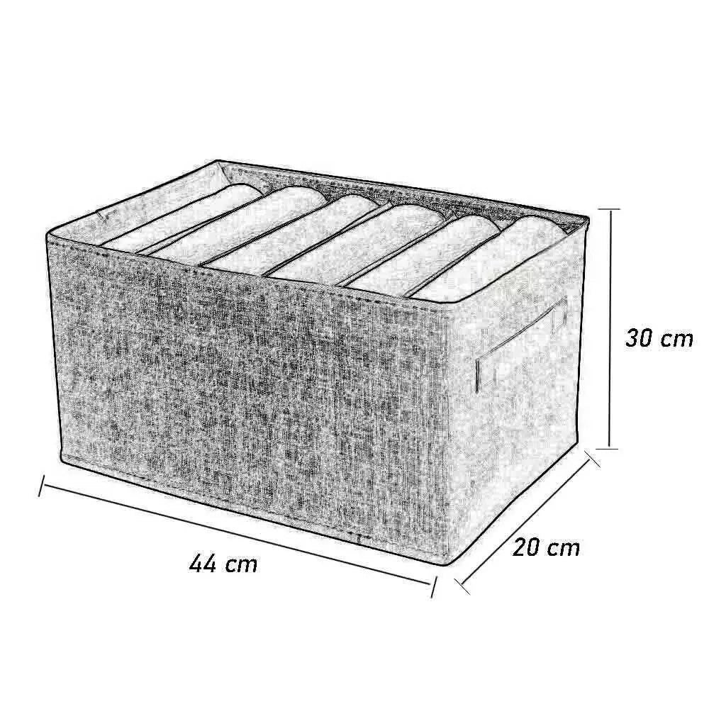 Trade Shop - Organizer Salvaspazio Per Armadi Scatola Pieghevole 6 Scomparti 44x20x30cm 87403 -