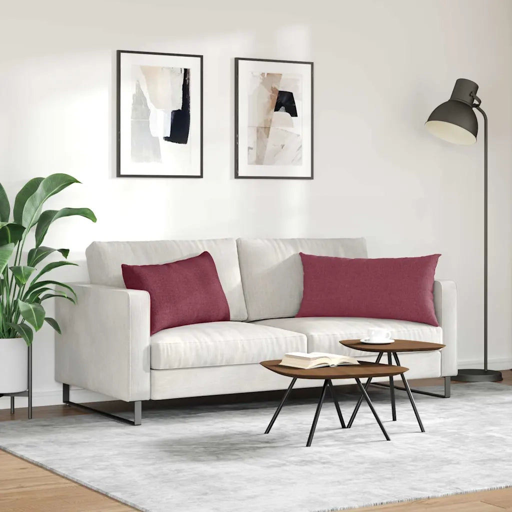 Cuscini da Divano 2 pz | Cuscini per sedie Rosso Vino 80 x 40 cm Tessuto