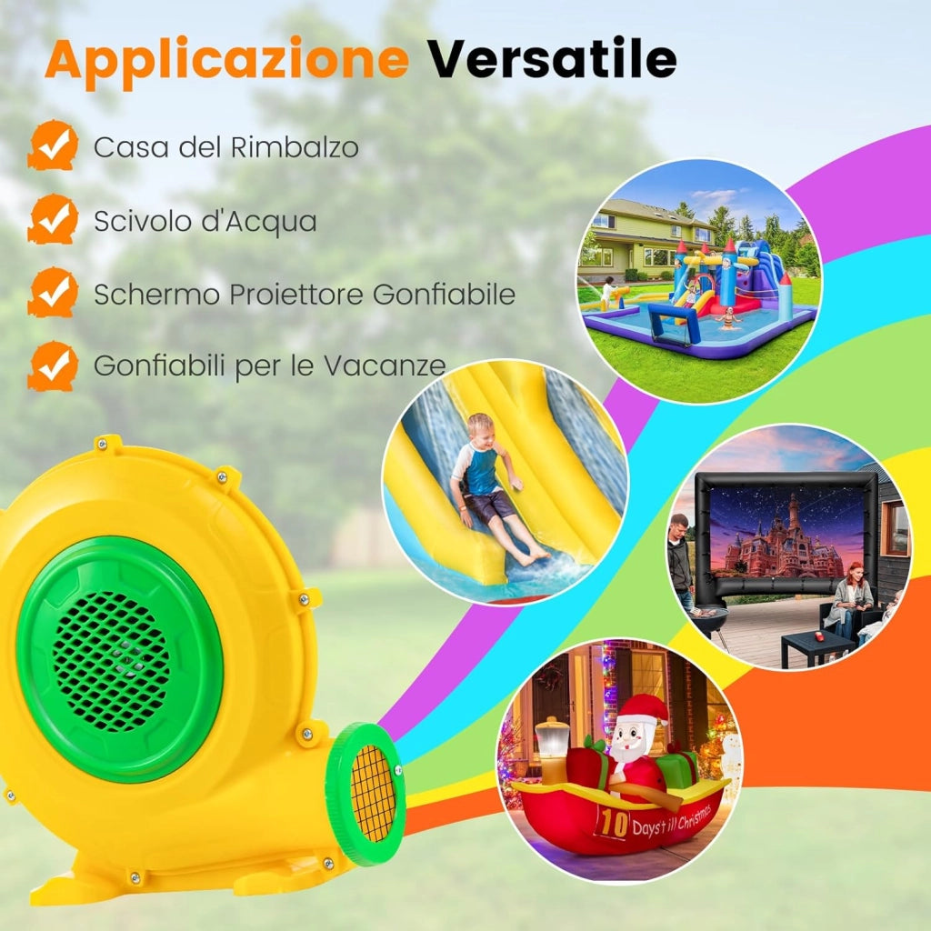 Ventilatore di Aria del Castello Gonfiabile, Soffiatore per Giochi Gonfiabili con Cavo di Alimentazione, per Castello Gonfiabile, Scivolo Acquatico e Giochi Gonfiabili (680W+Modello 1)