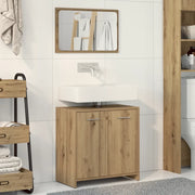 vidaXL Mobile da Bagno con Specchio Rovere Artigianale Truciolato