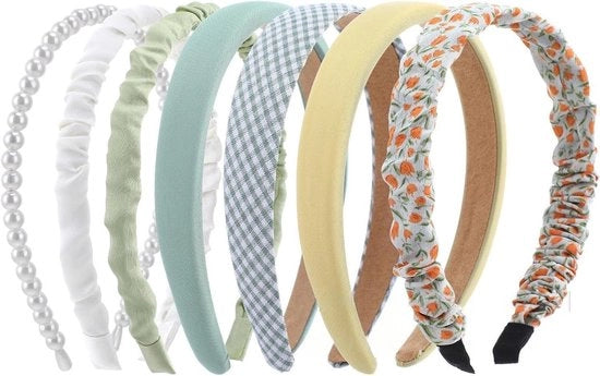 Set di Bande Capellute per Ragazze - 7 Pezzi di Bande Antiscivolo in Diverse Colori