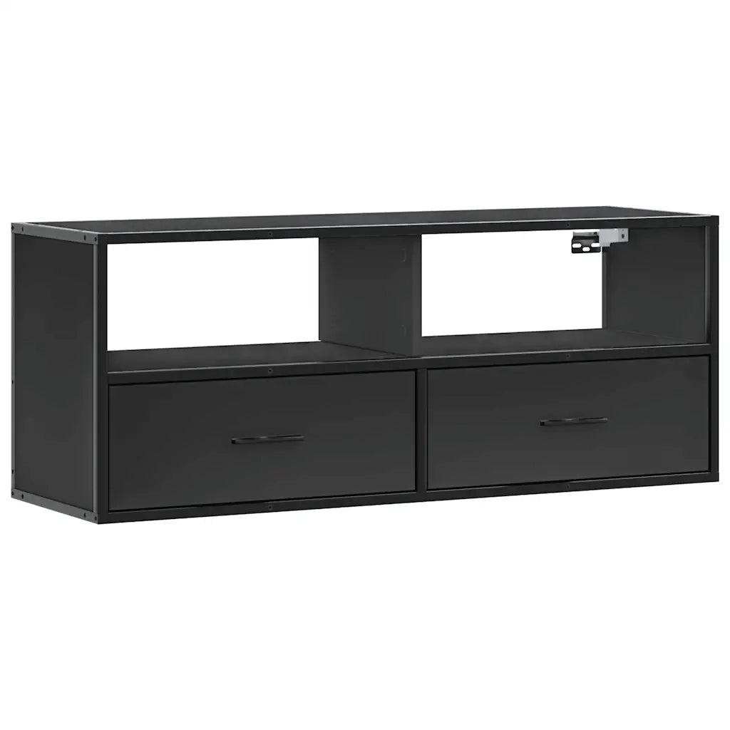 vidaXL Mobile Porta TV Nero 100x31x39,5 cm in Truciolato e Metallo