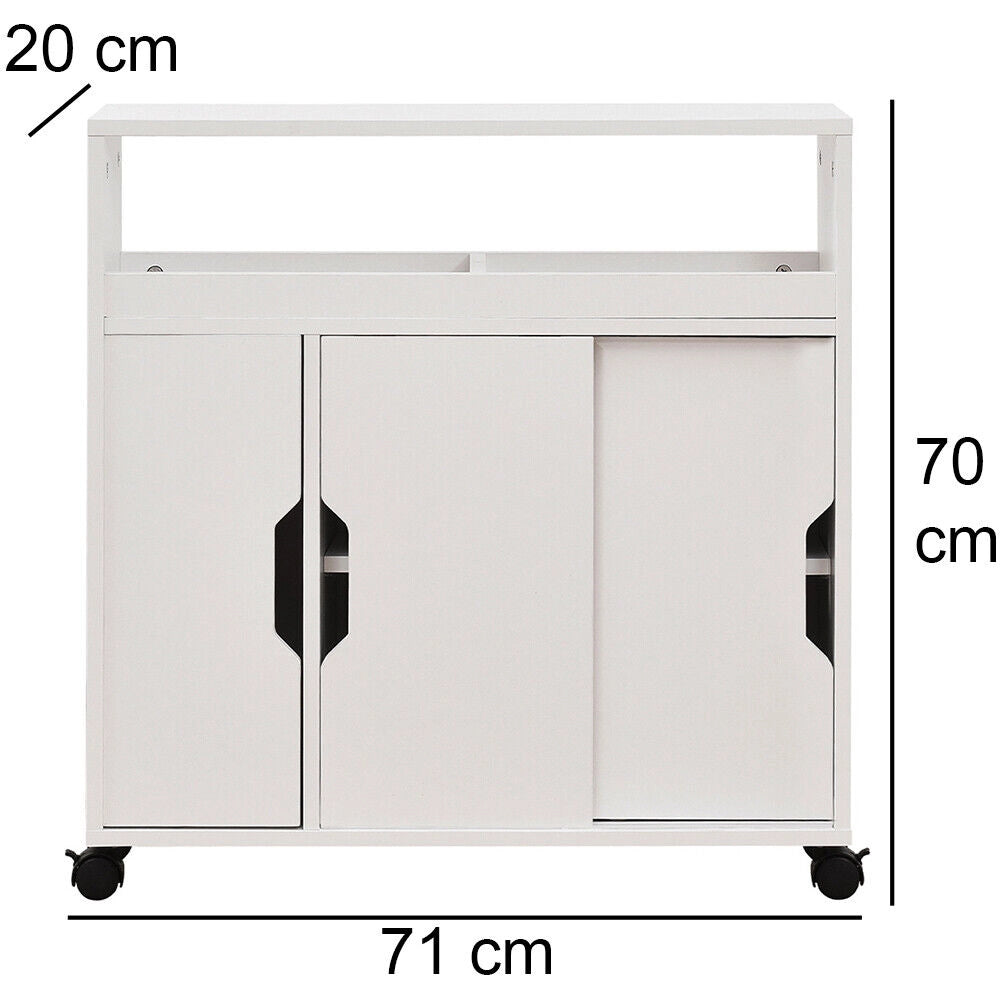 Mobiletto Armadio Portaoggetti Carrello Stretto Salvaspazio Multiuso Bianco