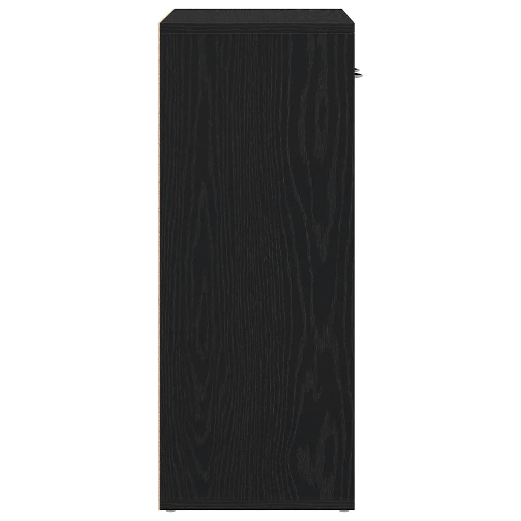 Credenza Rovere Nero 60x30x75 cm in Legno Multistrato 862449