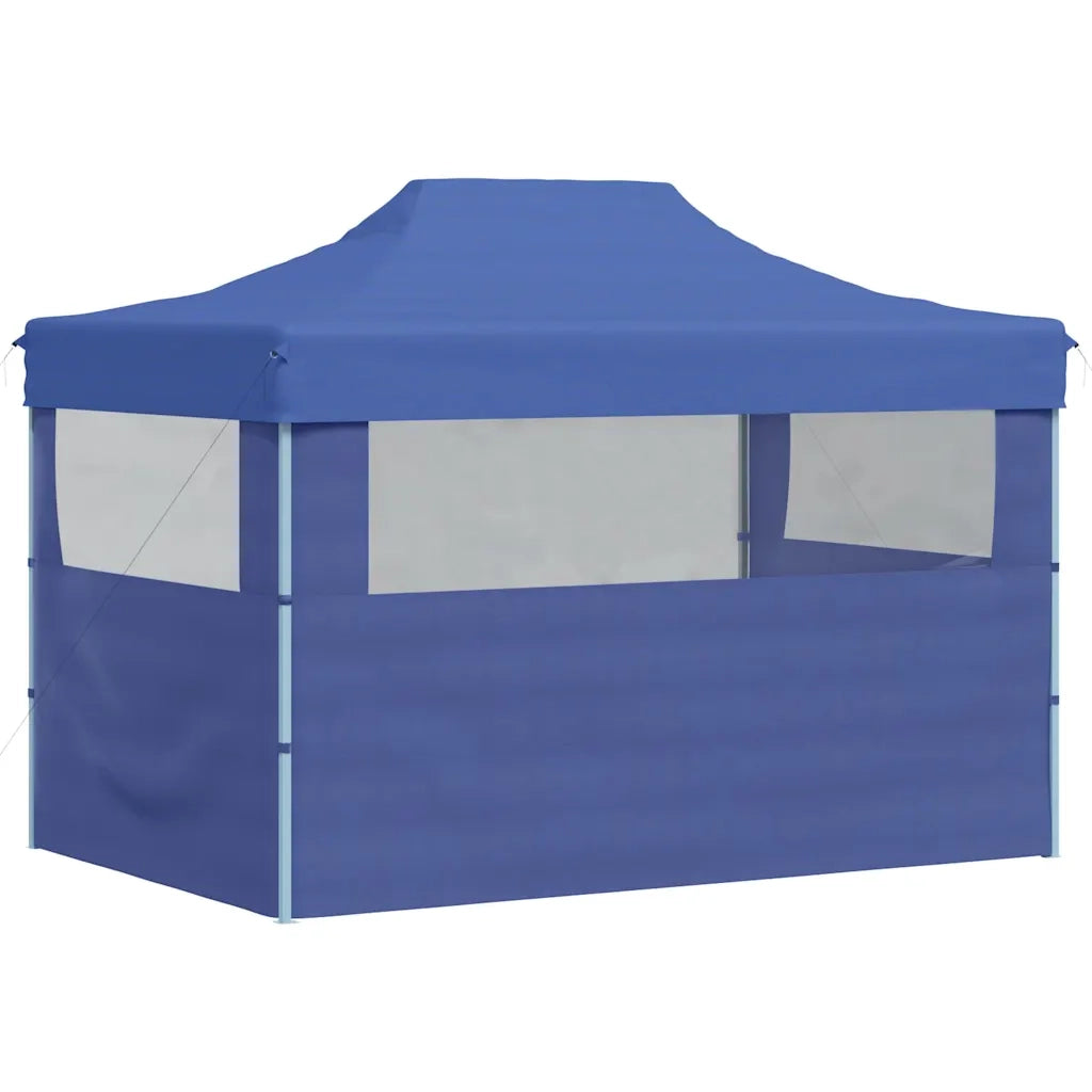 Gazebo Professionale Pieghevole con 3 Pareti 3x4m Acciaio Blu cod mxl 51347