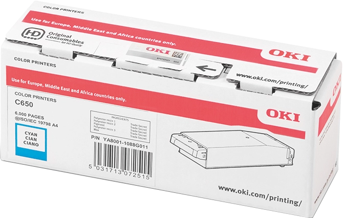 ORIGINAL OKI toner ciano 09006127 C650 ~6000 Seiten