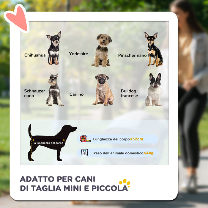 Passeggino per Cani Piccoli Pieghevole con Guinzaglio e Cestino Nero