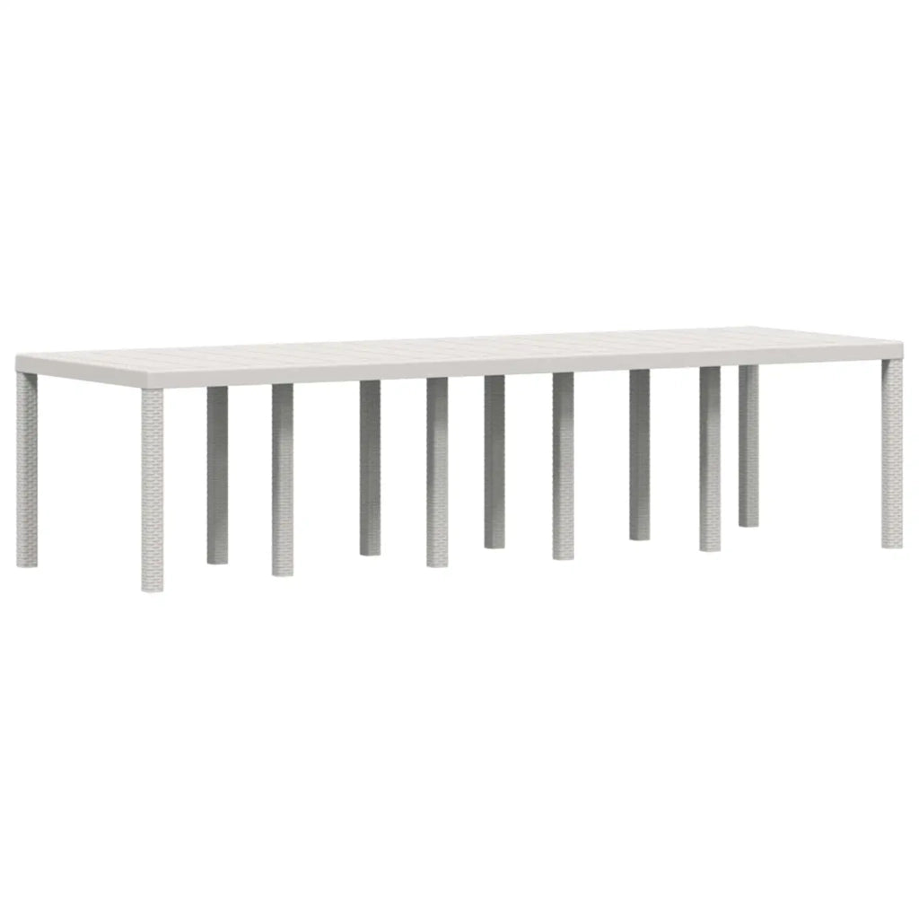 Set da Pranzo per Giardino 14 pz Bianco e Grigio Chiaro PP 3430194