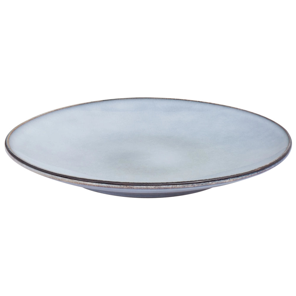 Set di 8 piatti grandi in gres caolino fatto a mano con smalto reattivo azzurro Cucina Sala da pranzo