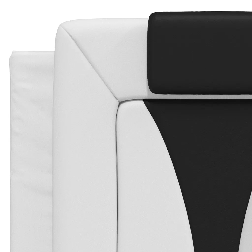 Letto Viana con Materasso Bianco e Nero 140x190 cm in Similpelle