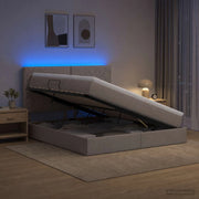 Letto con contenitore LED e materasso Tortora 160 x 200 cm 3460020