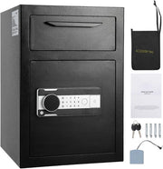 Deposito a Cassetta, Cassetta di Deposito con Chiusa Elettronica e 2 Chiavi, 51,5 cm x 35,5 cm x 35,5 cm, per Contanti e Posta, Casa, Hotel, Ufficio