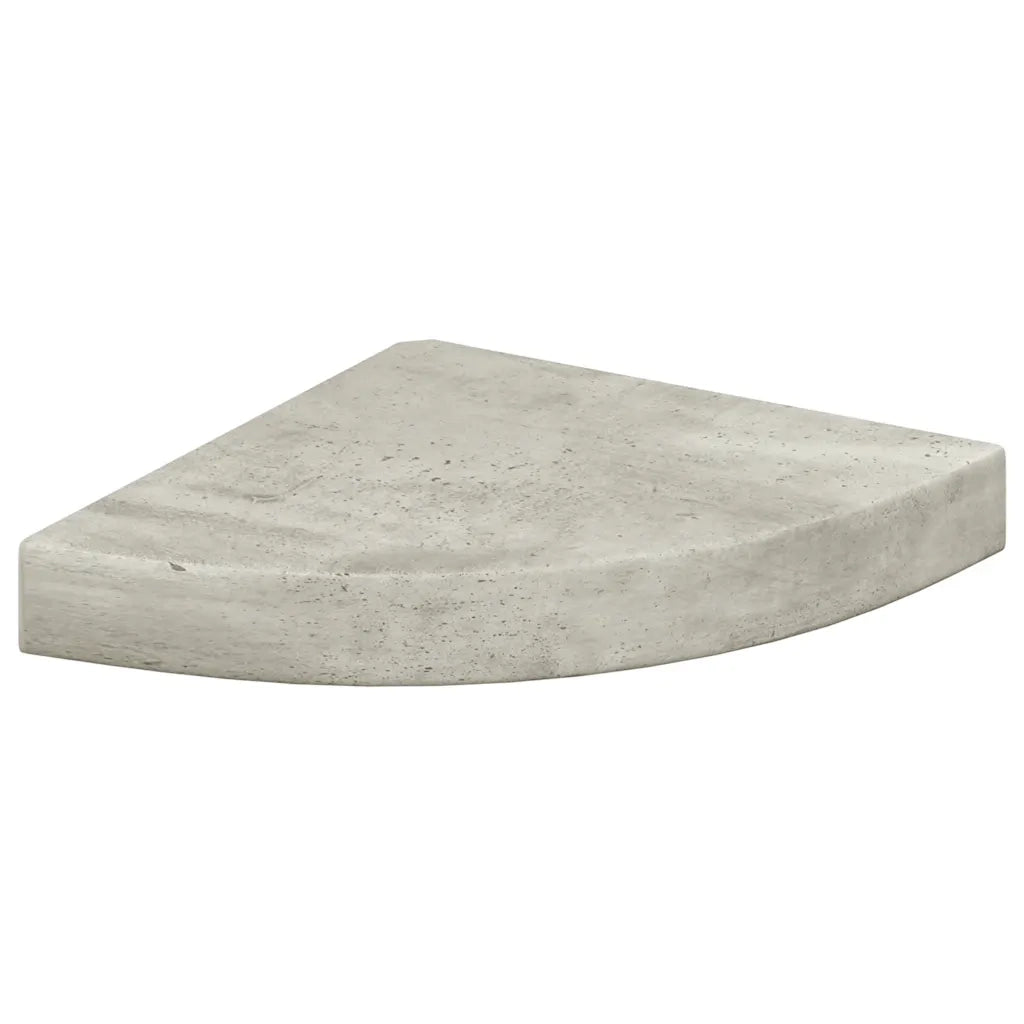 2 pz Mensole | Ripiano | Scaffale Angolari Grigio Cemento 25x25x3,8 cm in MDF