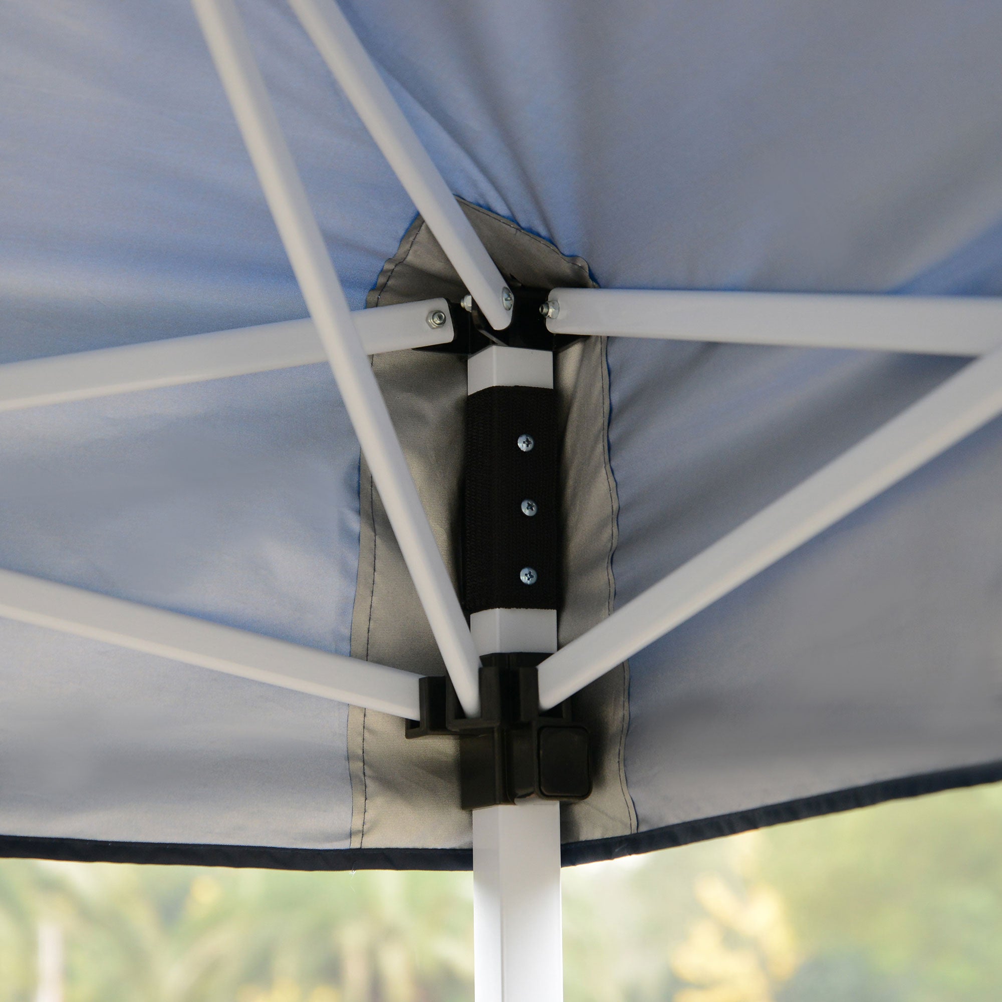 Gazebo Pieghevole da Giardino 2,45x2,45x2,45m in Acciaio e Tessuto Oxford Blu