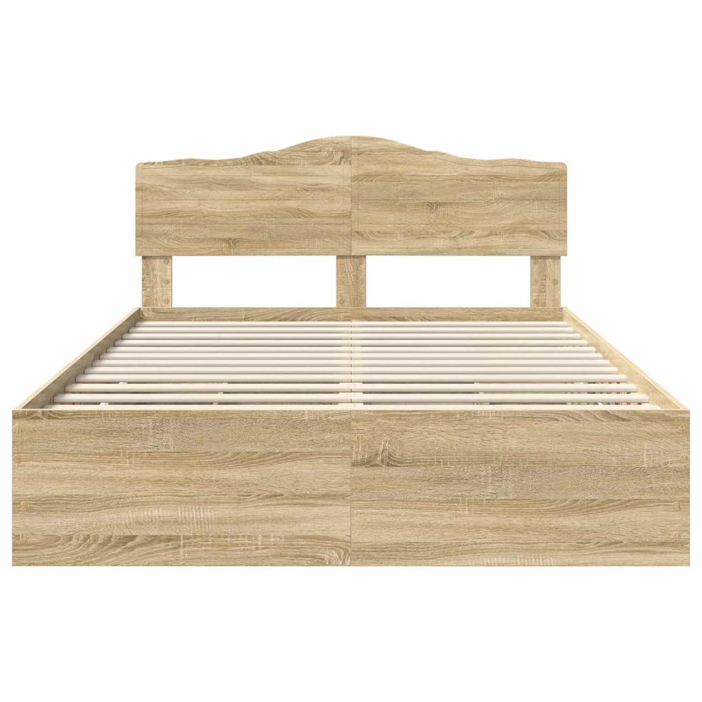 Struttura del letto con cassetto Rovere Sonoma 140 x 190 cm 3413007