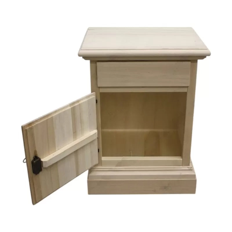 comodino classico 1 cassetto 1 porta legno grezzo 50x38x65 (463) - Mobili 2G
