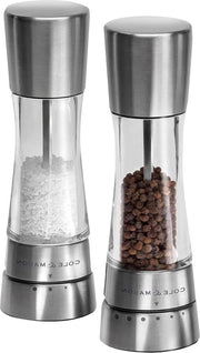 Molitore di Sale e Pepe Gourmet Precision+ Acciaio Inossidabile-Acrilico 190mm Set di Regali - Molitori - Garanzia a Vita - Accessori da Cucina Molitore di Sale e Pepe