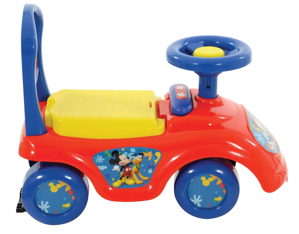 Macchina Cavalcabile per Bambini Volante Direzionabile Vano Contenitore e Telefono Disney Mickey Mouse Rosso