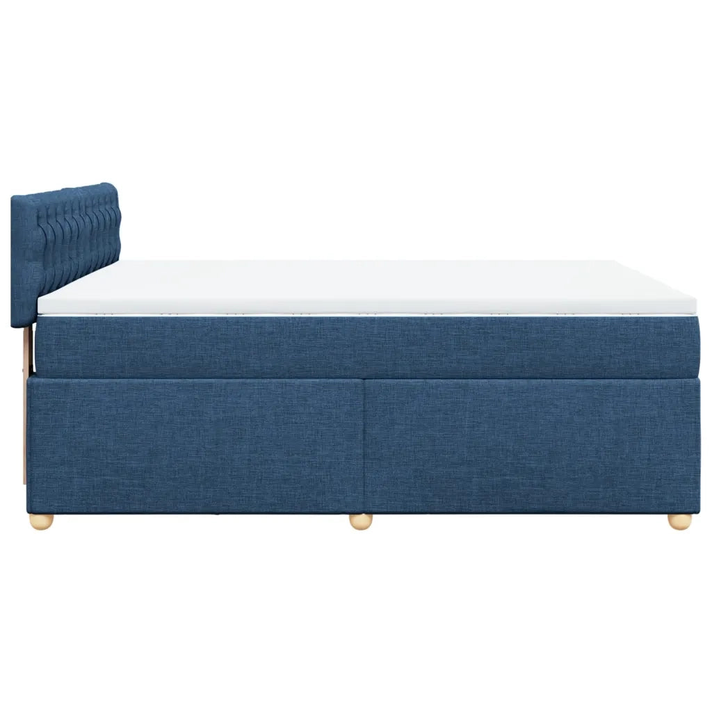 Giroletto a Molle con Materasso Blu 160x200 cm in Tessuto