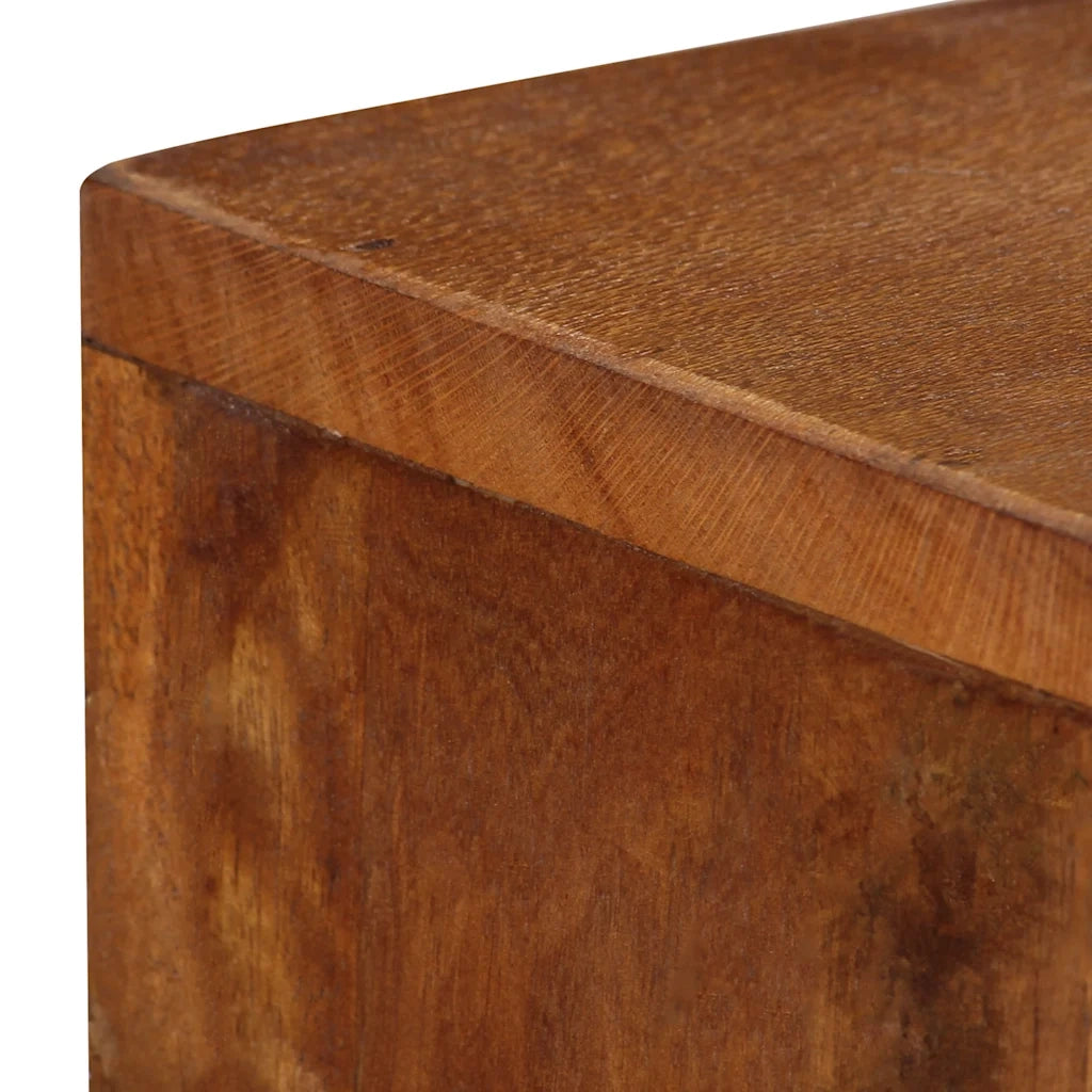 Credenza-Buffet-Armadio da cucina in Legno Massello di Recupero 110x30x75 cm Marrone