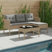 Set Divano da Giardino con cuscino 2 pcs polyrattan