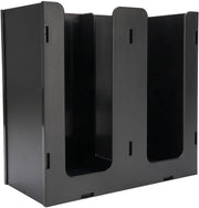 Stazione caffè in acciaio - Dispensatore bicchieri 2 compartimenti - Organizzatore - Cucina/ufficio - 22x11x24cm - Dispensatore bicchieri