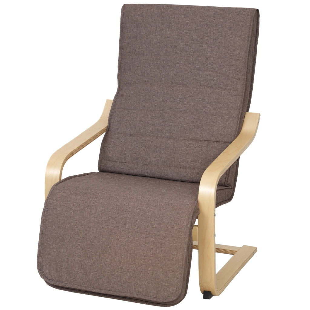 Poltrona con poggiapiedi regolabile ¨C zephmum ¨C 66.5x94x100 cm marrone