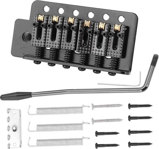 Ponte Tremolo Singolo per Chitarra elettrica con Rulli - Accessori Chitarra elettrica per Chitarra ST nero.