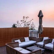 Schermo per giardino in PVC da 1,6x5m per privacy – separazione per giardino e schermo per balcone da 1,6x5m in colore marrone