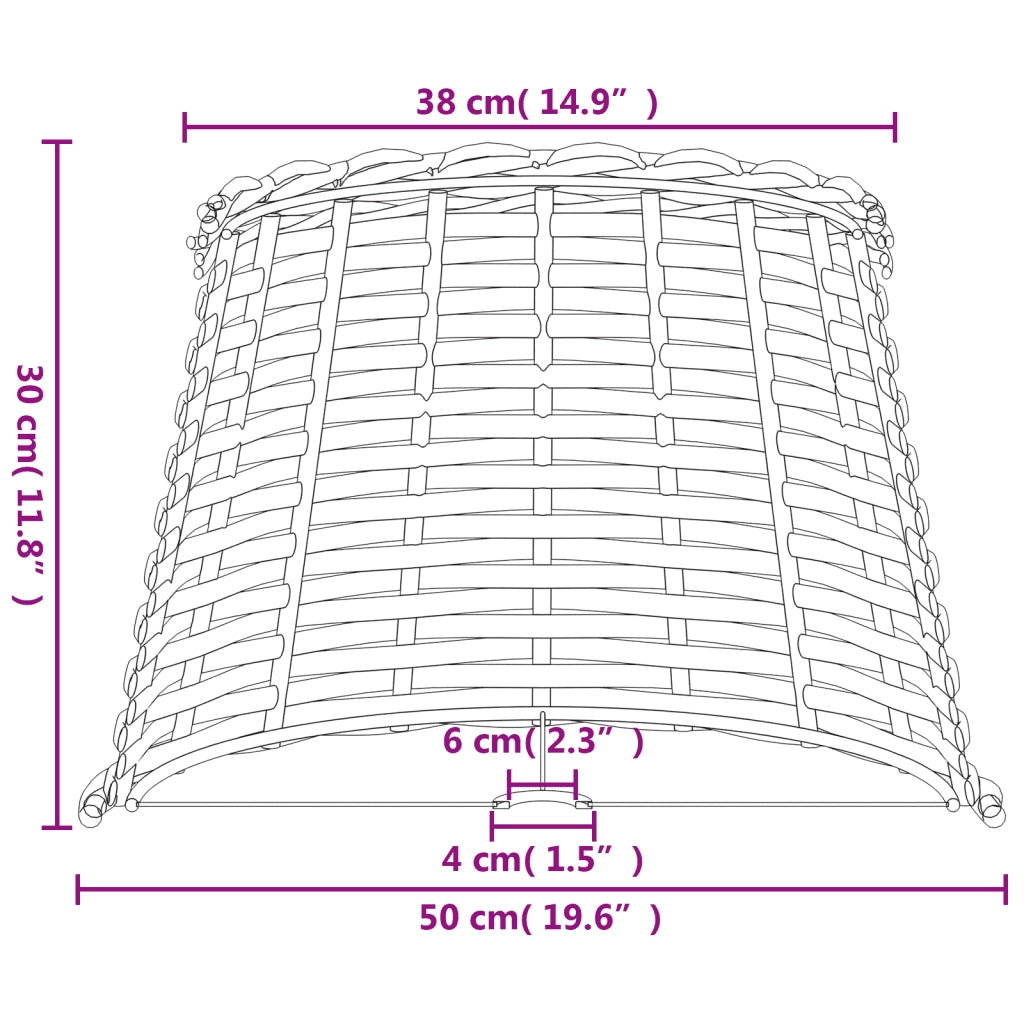 Paralume Marrone ?50x30 cm in Vimini CFW7393980
