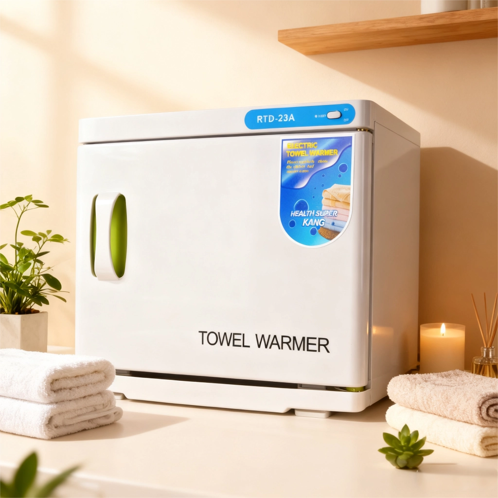 ZMH Scaldasalviette bianco 23L scaldasalviette rotante a 360° asciugasalviette UV per saloni di bellezza e spa