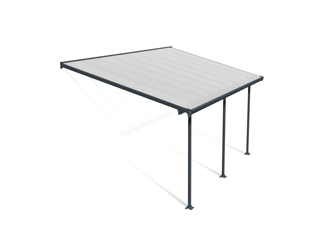 Pergola Addossata in Alluminio Feria 3X5.5 m  Grigio