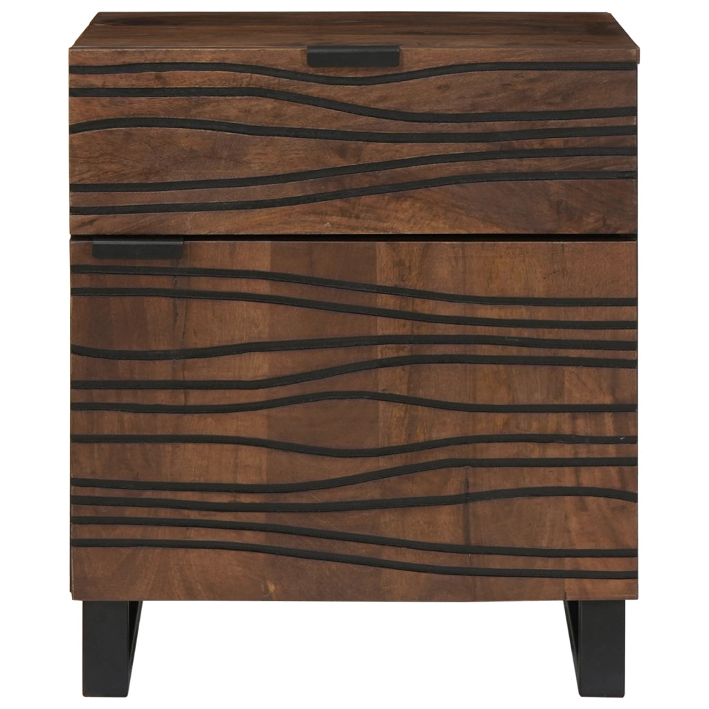 Comodino 50x33x60 cm Legno Massello Noce