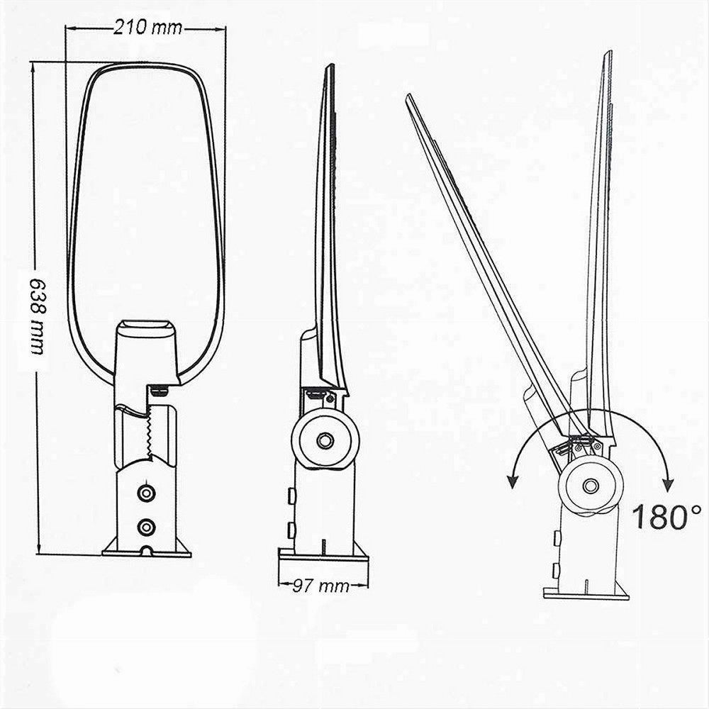 Trade Shop - Lampada Inclinabile Led Lampione Stradale Faro Esterno 150watt Luce 6500k Lp-150 -