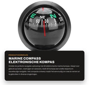 Compasso elettronico manuale - Navigatore - Regolabile - Nero - Adattabile - Per auto e barca - Compattabile