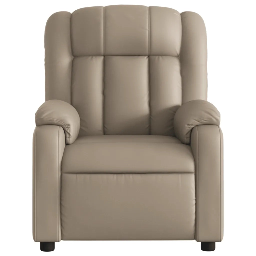Divano Sedia-Poltrona Reclinabile Massaggio Elettrica Cappuccino Similpelle 884250
