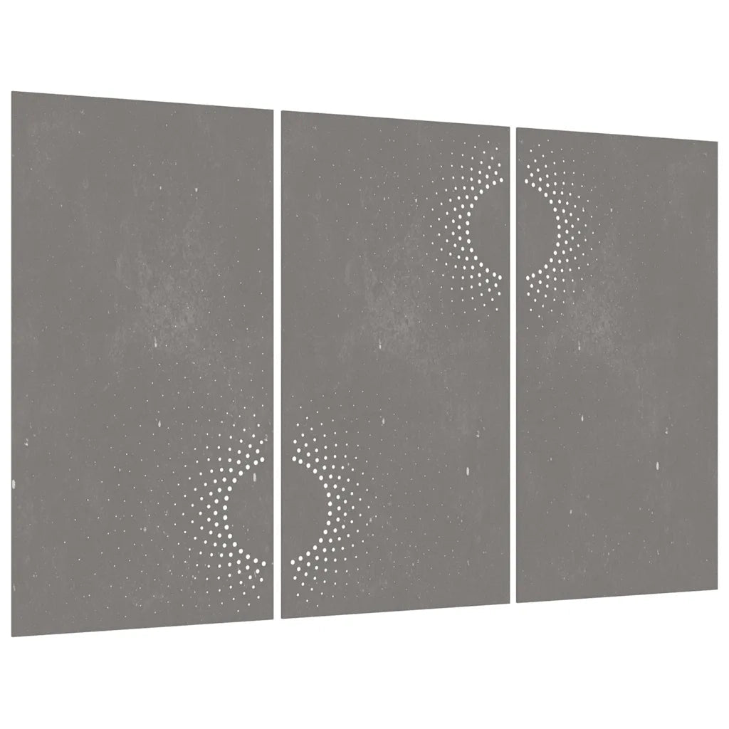 Decorazioni Muro da Giardino 3 pz 105x55 cm Sole Acciaio Corten CFW9829765